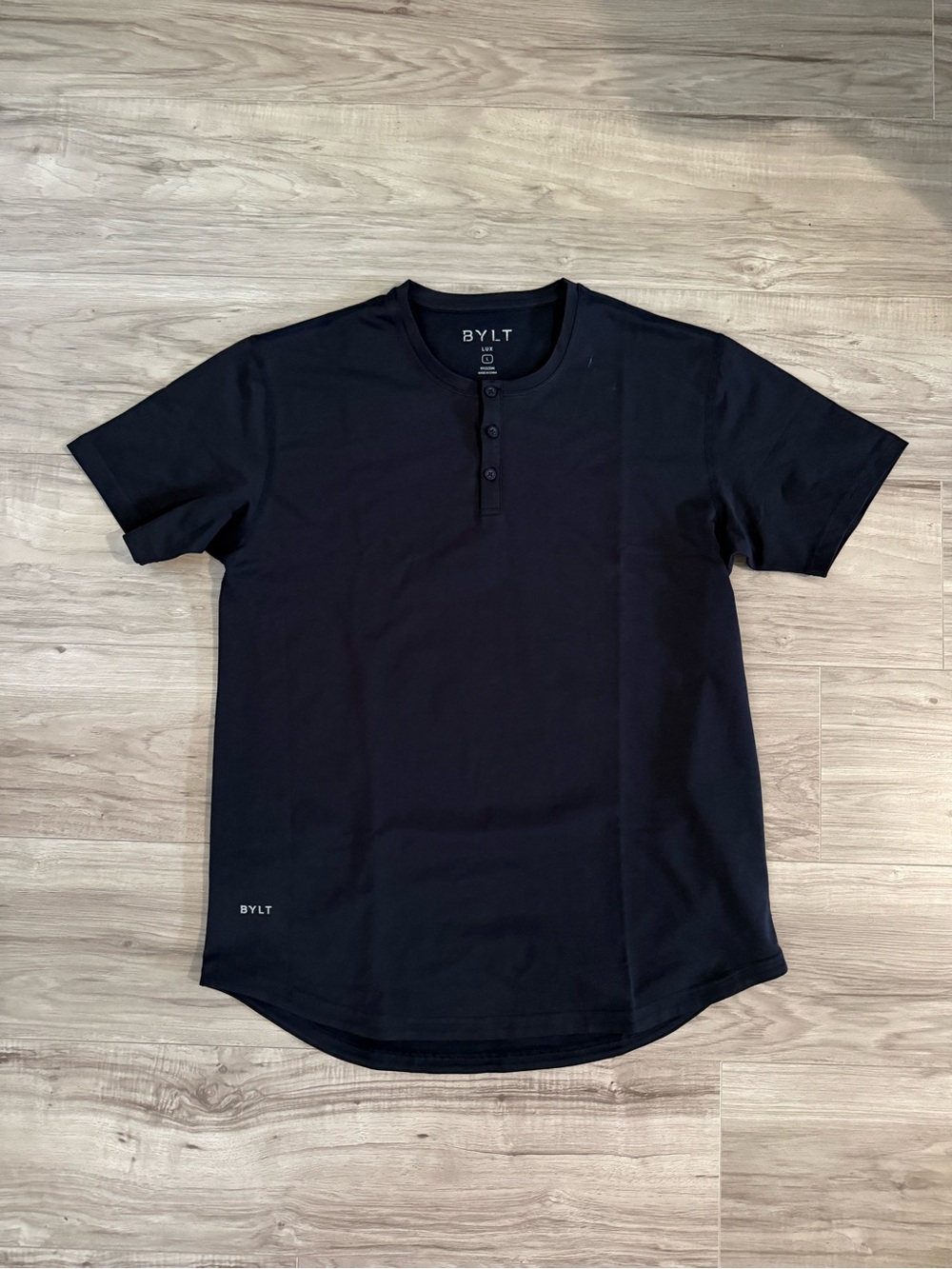 BYLT Henley Drop Cut Lux Men's Dark Navy T-Shirt NWOT